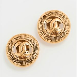 CHANEL Vintage CC Sunburst Earrings